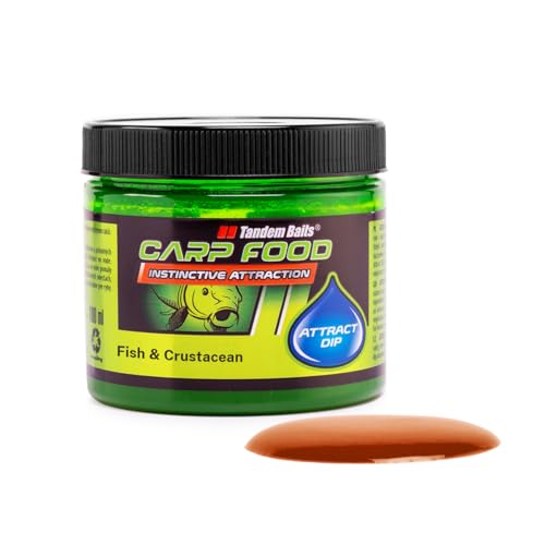 Tandem Baits Carp Food Attract Dip Fisch & Schalentiere, Karpfen Angeln ohne Mühe, Köder zum Große-Fische-Angeln, Karpfenzubehör für Profis & Hobby-Angler 100 ml von Tandem Baits