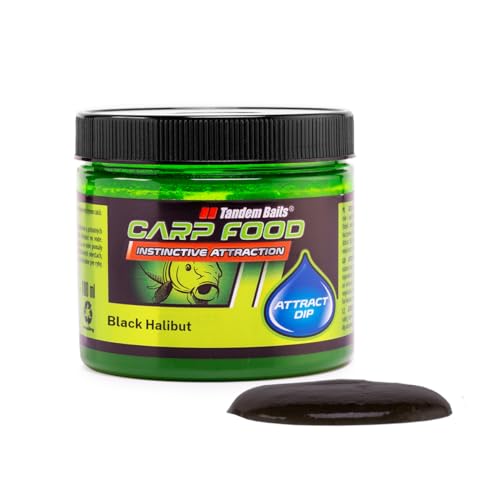 Tandem Baits Carp Food Attract Dip Schwarzer Heilbutt, Karpfen Angeln ohne Mühe, Köder zum Große-Fische-Angeln, Karpfenzubehör für Profis & Hobby-Angler 100 ml Tandem Baits Carp Food Attract Dip Schwarzer Heilbutt, Karpfen Angeln ohne Mühe, Köder zum Große-Fische-Angeln, Karpfenzubehör für Profis & Hobby-Angler 100 ml von Tandem Baits