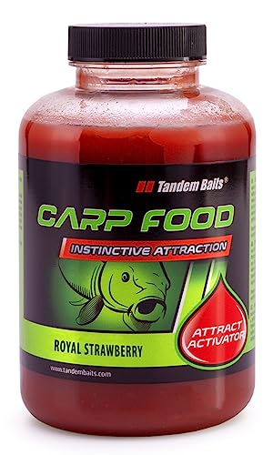 Tandem Baits Carp Food Attractive Activator Perfekte Erdbeere | Karpfen Angeln ohne Mühe | Köder zum Große-Fische-Angeln | Karpfenzubehör für Profis & Hobby-Angler 500ml von Tandem Baits