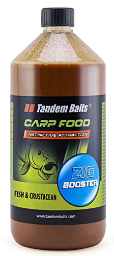 Tandem Baits Carp Food Zig Booster Karpfen Angeln ohne Mühe, Köder zum Große-Fische-Angeln, Karpfenzubehör für Profis & Hobby-Angler Fisch & Schalentiere 1000 ml von Tandem Baits