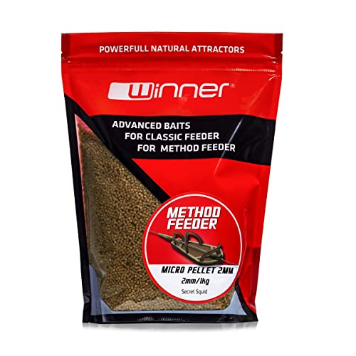 Tandem Baits Method Feeder Pellet Geheim-Tintenfisch, Brasse Schleie Karausche Karpfen Pellets, Pellets für Karpfen-Angeln ohne Mühe, Köder, Karpfenzubehör für Profis Hobby-Angler 2mm 1 kg von Tandem Baits