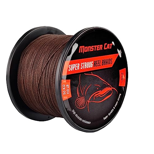 Tandem Baits Monster Cat Super Strong Braids Geflochtene Angelschnur Angelzubehör Wels-Angeln Zubehör Angelsehne 250 m 40 kg 88 lb von Tandem Baits