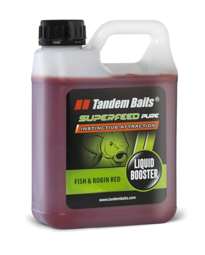 Tandem Baits SuperFeed Pure Booster Fish & Robin Red | Karpfen Angeln ohne Mühe | für Boilies Köder Große-Fische-Angeln | Karpfenzubehör Profis & Hobby-Angler 1000 ml von Tandem Baits