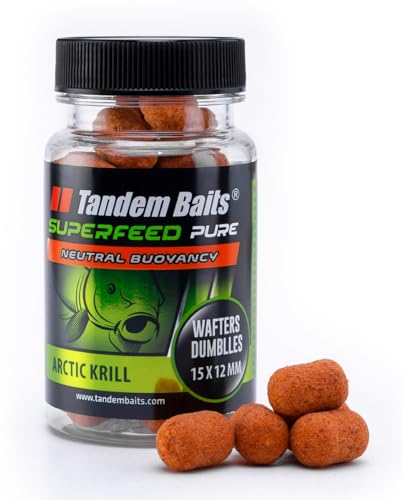 Tandem Baits SuperFeed Pure Dumbells Wafters Arctic Krill | Karpfen Angeln ohne Mühe | Boilies Köder Große-Fische-Angeln | Karpfenzubehör Profis & Hobby-Angler 15/12 mm 30 g von Tandem Baits