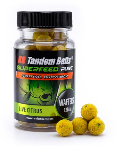 Tandem Baits SuperFeed Pure Wafters Lebhafte Zitrusfrüchte | Karpfen Angeln ohne Mühe | Boilies Köder Große-Fische-Angeln | Karpfenzubehör Profis & Hobby-Angler 12 mm 30 g von Tandem Baits