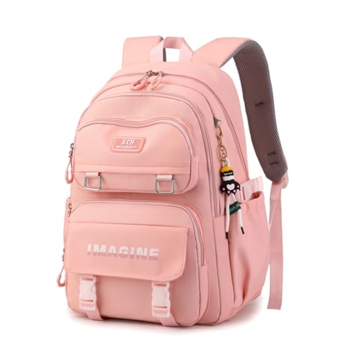 Tanou Schulrucksack Mädchen Teenager, Große Kapazität Rucksack Schule Teenager von 9 bis 16 Jahren, Wasserabweisender Nylon Kinder Schultasche Mädchen für Schule Reisen Lässige, Rosa Tanou Schulrucksack Mädchen Teenager, Große Kapazität Rucksack Schule Teenager von 9 bis 16 Jahren, Wasserabweisender Nylon Kinder Schultasche Mädchen für Schule Reisen Lässige, Rosa von Tanou