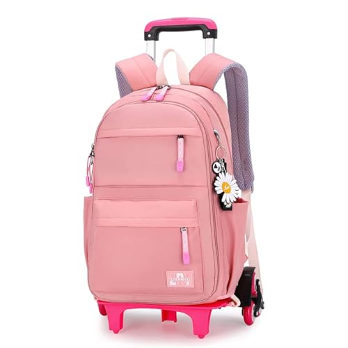 Tanou Trolley Rucksack mit 6 Rollen, 16 Zoll Leichte Schulranzen mit Rollen für Mädchen in der Grundschule, Abnehmbare Schulrucksack Trolley für Schule Reisen, 8-14 Jahren, Rosa Tanou Trolley Rucksack mit 6 Rollen, 16 Zoll Leichte Schulranzen mit Rollen für Mädchen in der Grundschule, Abnehmbare Schulrucksack Trolley für Schule Reisen, 8-14 Jahren, Rosa von Tanou