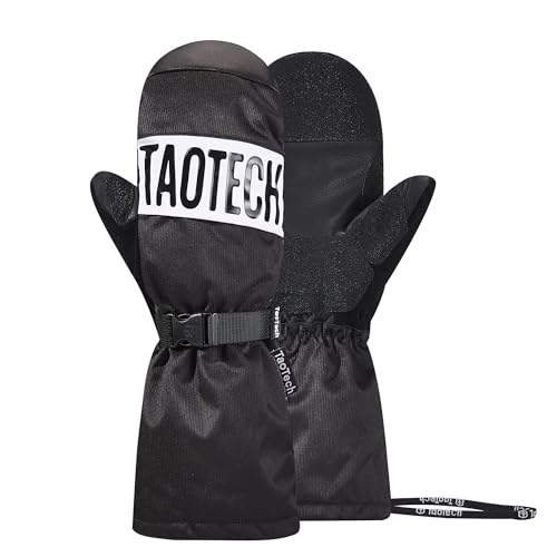 TaoTech Drei-in-Eins-Handschuhe, Snowboard-Handschuhe, Herren, Damen, Skihandschuhe, thermisch, wasserabweisend, winddicht, 5-Finger-Innenseite (Schwarz, M) von TaoTech