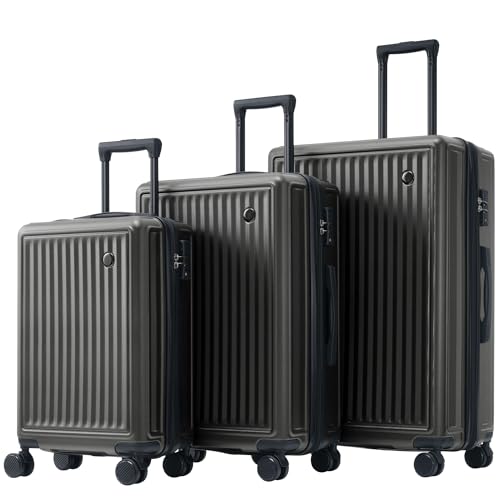 Taoplay Hartschalen-Koffer Trolley Set 3 stück, 4-Rollen Reisekoffer Rollkoffer mit TSA-Schloss, ABS-Material, Handgepäck & Reisegepäck in Größen M, L, XL von Taoplay