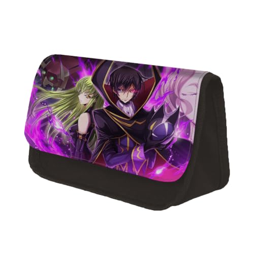 Taoyuany Anime Federmäppchen Code Geass Lelouch of The Rebellion Manga Federtasche, Lelouch Lamperouge Kinder Federmappe 2 Fächer Für Schule/Büro von Taoyuany