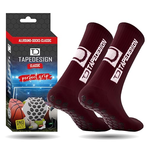Tapedesign Unisex Allround Classic Socken, Bordeaux Red, Einheitsgröße EU Tapedesign Unisex Allround Classic Socken, Bordeaux Red, Einheitsgröße EU von Tapedesign