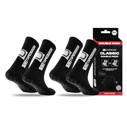 Tapedesign – Classic Doppelpack Grip Socken – 2 Paar für Fußball & Sport – Rutschfest in Schuhen – Maximaler Halt für Training & Wettkampf – Anti-Rutsch Noppen – Fußballsocken für Männer & Frauen Tapedesign – Classic Doppelpack Grip Socken – 2 Paar für Fußball & Sport – Rutschfest in Schuhen – Maximaler Halt für Training & Wettkampf – Anti-Rutsch Noppen – Fußballsocken für Männer & Frauen von Tapedesign