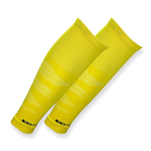 Tapedesign - "TUBES PRO 1 Paar Fußball Stutzen (ohne Socken) Gelb für Damen, Herren & Kinder - Fussball Sleeves für Schienbeinschoner - Fussball-Stutzen Knie lang - Fußball-Strümpfe (One-Size) von Tapedesign