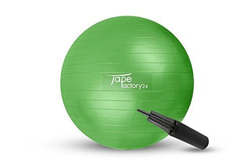 Tapefactory24 Gymnastikball inklusive Pumpe (Gewählte Variante: Grün, 55cm) - Hochwertiger Sitz- und Fitnessball von 55 cm bis 85 cm Durchmesser Größen erhältlich von Tapefactory24