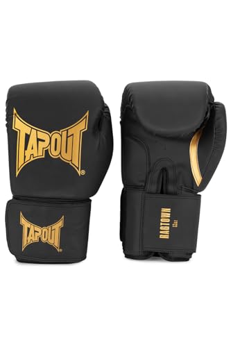 Tapout Boxhandschuhe aus Kunstleder (1Paar) RAGTOWN, Black/Gold, 10 oz, 960010 von Tapout