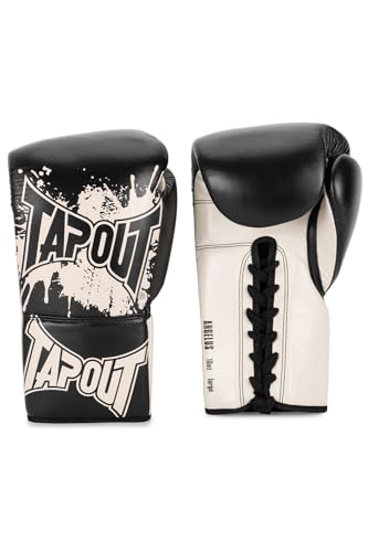 Tapout Boxhandschuhe aus Leder (1 Paar) Angelus, Black/Ecru, 08 oz R, 960012 von Tapout