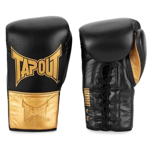 Tapout Boxhandschuhe aus Leder (1 Paar) Lockhart, Black/Gold, 08 oz R, 960011 von Tapout