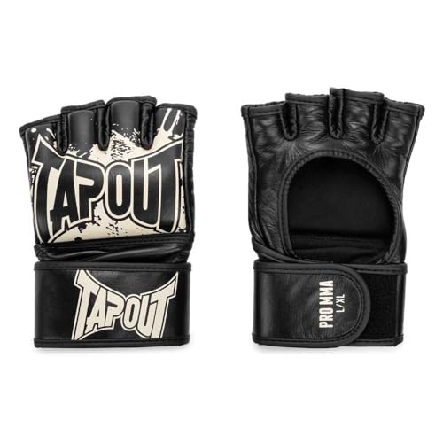 Tapout MMA Pro Fight Handschuhe aus Leder (1 Paar) PRO MMA, Black/Ecru, L, 960005 von Tapout