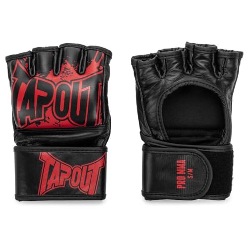 Tapout MMA Pro Fight Handschuhe aus Leder (1 Paar) PRO MMA, Black/Red, M, 960005 von Tapout