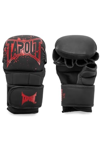 Tapout Unisex – Erwachsene Rancho MMA-Sparring Handschuhe, Black/Red, S/M EU von Tapout