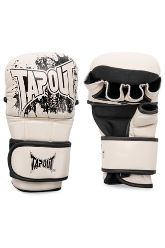 Tapout Unisex – Erwachsene Ruction MMA-Sparring Handschuhe, Ecru/Black, L-XL EU von Tapout