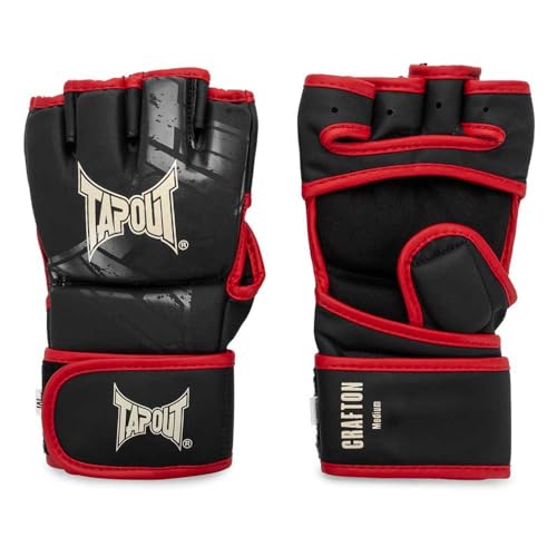 Tapout MMA-Trainingshandschuhe aus Kunstleder (1 Paar) Crafton, Black/Red/Ecru, L, 960004 von Tapout
