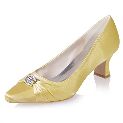 Damen Hochzeitsschuhe und Abendschuhe mit Spitz Hochhackigen und Stabilen Absätzen, Slip-On-Verschluss - Party, Prom und Gala-Sandalen von TarfiC