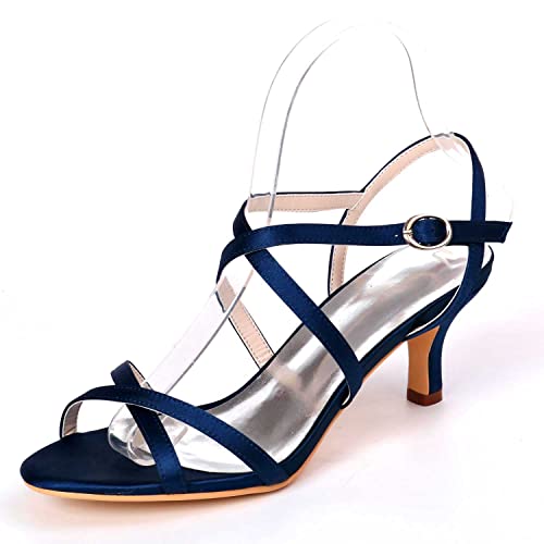 TarfiC Damen Absätze für Damen Kleid Kitten Heels Schnalle offene Zehen Absätze Sandalen Hochzeit Abend Party Schuhe für Damen Braut von TarfiC