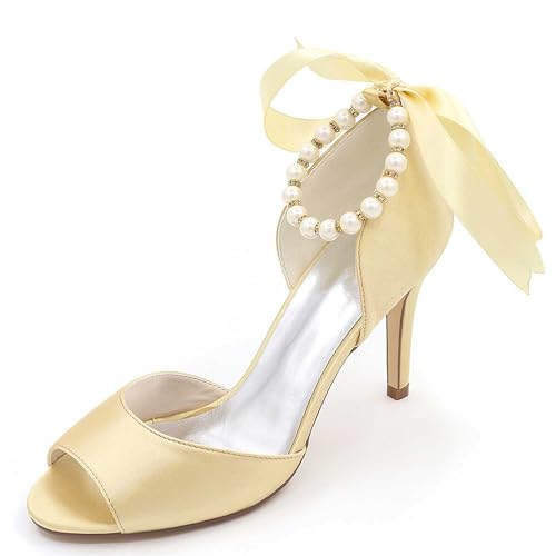 TarfiC Damen Hochheel Kitten Heel-Sandalen - Slip On Kleiderschuhe für Brautjungfern, Hochzeiten, Abend, Heimkehr und Abschlussball von TarfiC