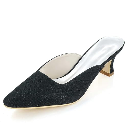 TarfiC Damen Hochheelschuhe mit Spitzzeug, Chunky Heels, Slip-On-Schluss, für Kleid und Hochzeitsanlässe, auch für Prom und Brautfesten, Pump-Stil von TarfiC