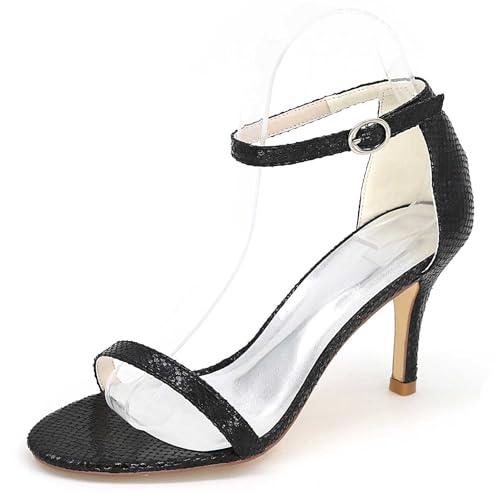 TarfiC Damen Hochzeitsschuhe für die Braut, Abendschuhe aus PU, Schnallen, Hochzeitschuhe mit hohen Absätzen, Abend und Abschlussball Pump Schuhe von TarfiC