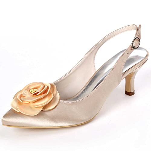 TarfiC Damen Pumps, spitzer Zehenbereich, hoher Absatz, geschlossener Zehenbereich, Schnallenabsätze, Stiletto Hochzeitsabsätze für die Braut von TarfiC