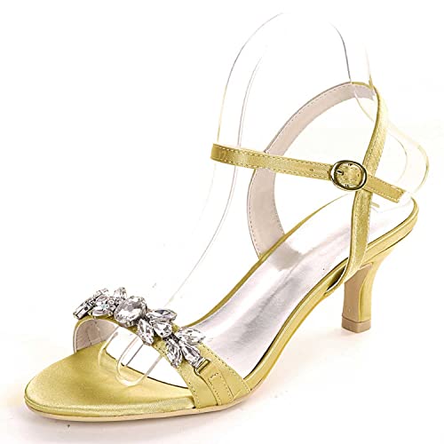 TarfiC Damen Pumps Schuhe Für Damen Niedriger Absatz Schnalle Büro Schuhe Strass Damen Pumps Kätzchen Absatz von TarfiC