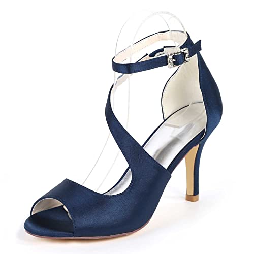 TarfiC Damen Schuhe mit Open Toe - Kittenhöhe mit Schnallen, Niedrige Absätze, Hochzeitsabsätze für Abschlussball, Party und Brautjungfern Pump Schuhe von TarfiC