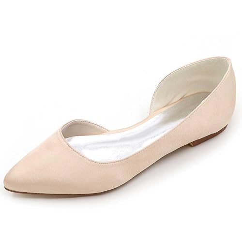 TarfiC Damen Spitzen Schuhen aus Satin, Flache und komfortable Spitzen, einfach zu ziehen, Ballett-Flats als Bequeme Kleiderschuhe für zu Fuß gehen TarfiC Damen Spitzen Schuhen aus Satin, Flache und komfortable Spitzen, einfach zu ziehen, Ballett-Flats als Bequeme Kleiderschuhe für zu Fuß gehen von TarfiC