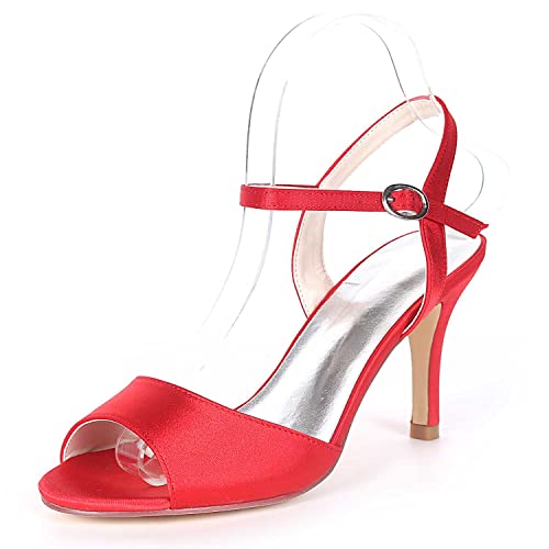 TarfiC Hochabsätze für Frauen mit Offenem Zehen - Kittenheels, Niedrige Absätze, Kleid Schuhe für Frauen, Schnallen-Hochzeitsheels Brautkleid-Pumps von TarfiC