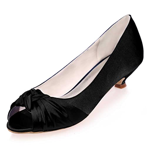 TarfiC Hochzeitsschuhe für Frauen - Runde Zehe, Satin-Pumps, Slip-On Offene Zehe, Formelle Abend- und Party-Schuhe, Pumps und Elegante Sandalen von TarfiC