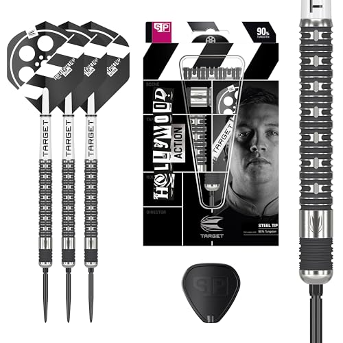 Target Darts Chris Dobey Hollywood Action 90% Tungsten Steel Tip Swiss Point Dart Set - 23G Player Edition Darts, Pro Grip Shafts & Pro Ultra No.2 Flights, SP Tool inklusive von Target Darts