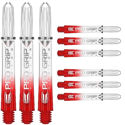 Target Darts 3 x Sätze of Rot Pro Grip Vision Dart Stems Mittel - 9 Dartschäfte Insgesamt von Target Darts