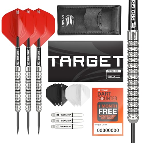 Target Darts Artemis 24G Tungsten Steeldart Set - 9 Pro Grip Shafts - 9 Pro Ultra Flights - Darttasche, Dart Zubehör, Wolfram Dart Satz Target Darts Artemis 24G Tungsten Steeldart Set - 9 Pro Grip Shafts - 9 Pro Ultra Flights - Darttasche, Dart Zubehör, Wolfram Dart Satz von Target Darts