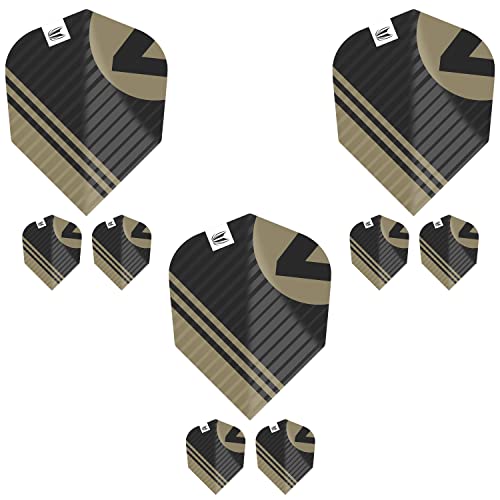 Target Darts Chicane Design 3 x Sets von Pro. Ultra Schwarz No.6 Dart Flights - insgesamt 9 Stück von Target Darts