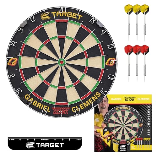 Target Darts Gabriel Clemens Dartboard Set | Spieler-Edition Dartboard-Set mit 2 Sets Steel-Dart-Dartspitzen, Wurf-Linie nach Wettkampfstandard | Professionelle Darts & Dartboards Target Darts Gabriel Clemens Dartboard Set | Spieler-Edition Dartboard-Set mit 2 Sets Steel-Dart-Dartspitzen, Wurf-Linie nach Wettkampfstandard | Professionelle Darts & Dartboards von Target Darts