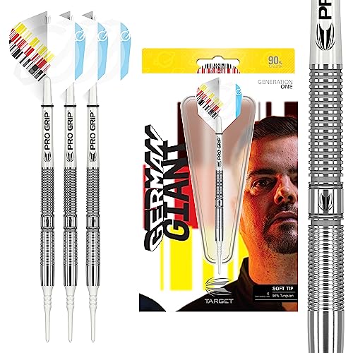 Target Darts Unisex-Adult Gabriel Clemens 90% Wolfram Softdarts-Set (19Gr) Dartpfeile mit weicher Spitze, Silber von Target Darts