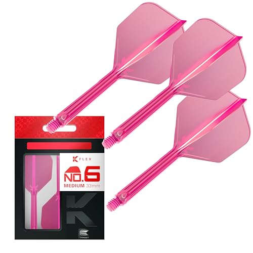 Target Darts K Flex Integrated Dart Flight and Shaft, No.6 Rosa (Mittel) | 3er Pack K-Flex - No 6, präzisionsgeformte 2-in-1 Dartflights und Dartstiel | Professionelles Dartzubehör von Target Darts