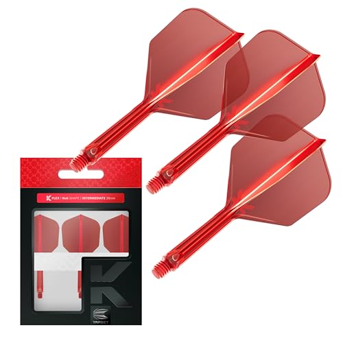 Target Darts K Flex Integrated Dart Flight and Shaft, No.6 Rot, Intermediate Stem (26mm), No.6 Flight, Set of 3 Stems - Professional Dart Accessories, Dart Shaft & Dart Flight System von Target Darts