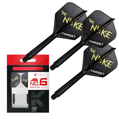 Target Darts Luke Littler K Flex Flights and Shaft System, No.6(33mm) | 3er Set Kflex Flights, Luke Littler Spieler Edition Darts Accessories | K-Flex No Flight, Dart Schaft Medium Länge von Target Darts