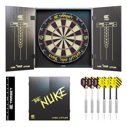 Target Darts Luke Littler Cabinet & Dartboard Set | Spieler-Edition The Nuke“ Dartboard-Schrank-Set mit 2 Sets Steel-Dart-Dartspitzen, Score-Charts, Wurf-Standardlinie für Wettbewerbe Target Darts Luke Littler Cabinet & Dartboard Set | Spieler-Edition The Nuke“ Dartboard-Schrank-Set mit 2 Sets Steel-Dart-Dartspitzen, Score-Charts, Wurf-Standardlinie für Wettbewerbe von Target Darts