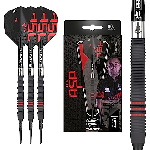 Target Darts Nathan Aspinall 80% Black Dartpfeile mit Kunststoffspitze Softdarts 18g von Target Darts