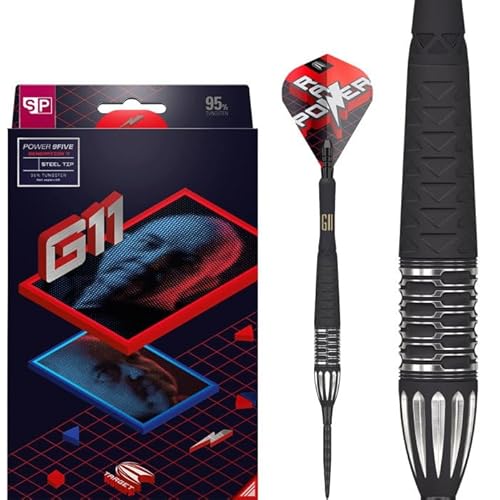 Target Darts Phil Taylor Gen 11 Power 9- Swiss Point Steeldarts, 95% Tungsten Raw Power G11, 24G | Generation 11 Phil Taylor Darts, Spieler Edition Swiss Points Darts, Profi Dart Set von Target Darts