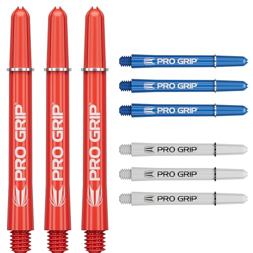 Target Darts Pro Grip Shafts - 9er Set | 3 Farben, Blau/Weiß/Rot | Mittel, 48mm | Dartstiele, Professionelles Dartzubehör, 2BA Shaft Multipack mit Ringen Target Darts Pro Grip Shafts - 9er Set | 3 Farben, Blau/Weiß/Rot | Mittel, 48mm | Dartstiele, Professionelles Dartzubehör, 2BA Shaft Multipack mit Ringen von Target Darts